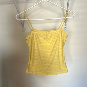 yellow and white striped rue21 tank top